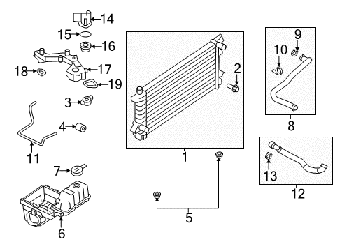 2012 Lincoln Navigator Radiator & Components Diagram