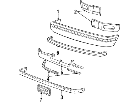 1988 Ford Bronco Bumper & Components - Front Diagram