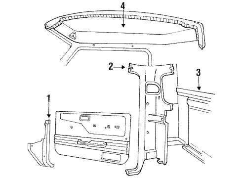 1985 Ford Ranger Interior Trim - Cab Diagram