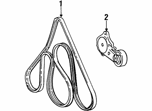 1992 Mercury Cougar Belts & Pulleys - Maintenance Diagram 2 - Thumbnail