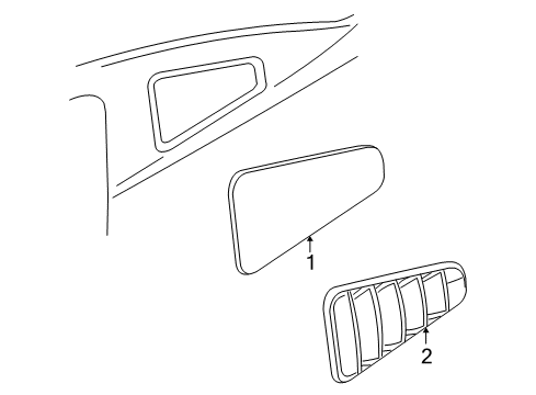 2012 Ford Mustang Glass & Hardware - Quarter Panel Diagram