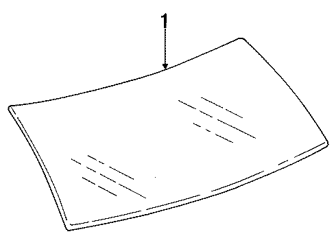 1989 Ford E-250 Econoline Glass - Windshield Diagram