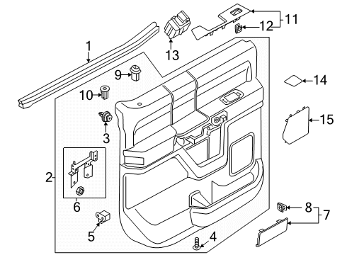 2024 Ford F-150 Interior Trim - Rear Door Diagram