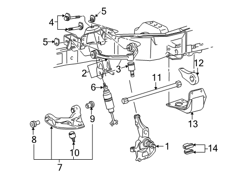 2004 Ford Explorer Sport Trac Front Suspension Components Diagram 2 - Thumbnail