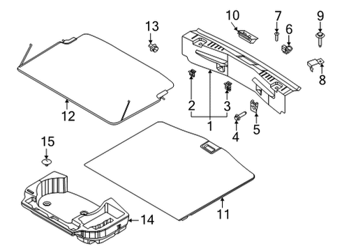 2024 Ford Mustang Mach-E Interior Trim - Rear Body Diagram