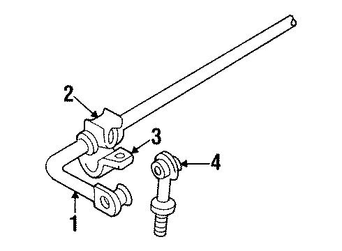 2000 Mercury Mystique Stabilizer Bar & Components Diagram