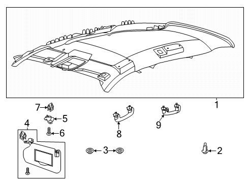 2024 Ford Bronco Sport Interior Trim - Roof Diagram