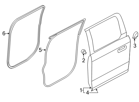 2021 Ford F-250 Super Duty Door & Components Diagram
