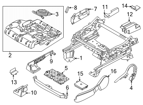 2024 Lincoln Nautilus Driver Seat Components Diagram