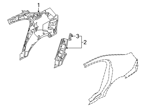 2013 Lincoln MKS Inner Structure - Quarter Panel Diagram