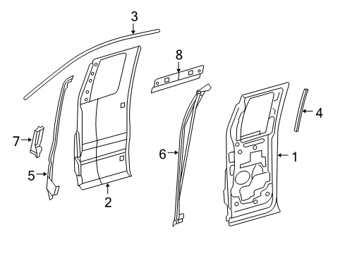2007 Ford F-150 Door & Components Diagram