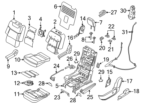2024 Lincoln Aviator Bezel Diagram for MB5Z-78624A08-BC