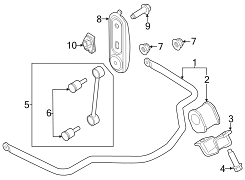 2024 Ford F-350 Super Duty Stabilizer Bar & Components Diagram