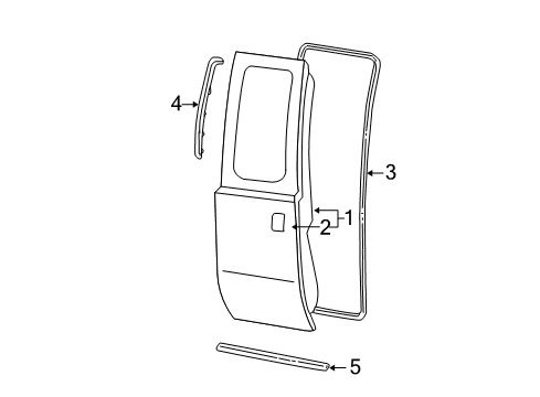 2000 Ford F-250 Super Duty Door & Components Diagram