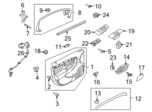 2016 Ford Taurus Interior Trim - Front Door Diagram