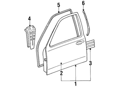 1997 Lincoln Town Car Door & Components Diagram