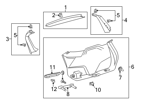 2016 Lincoln MKC Interior Trim - Lift Gate Diagram
