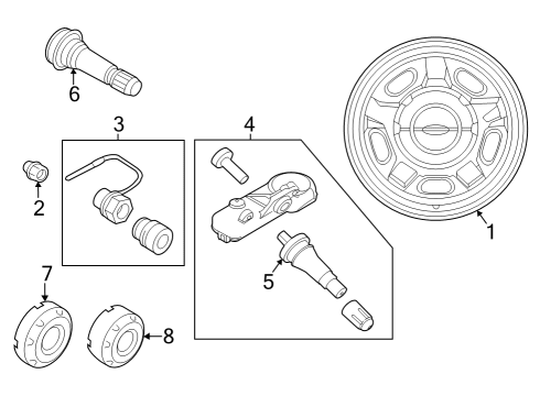 2025 Ford F-350 Super Duty Wheels Diagram