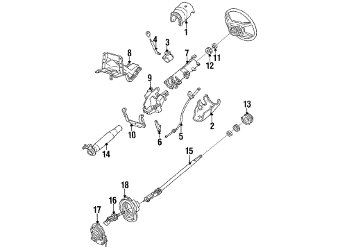 1987 Mercury Sable Shroud, Switches & Levers Diagram