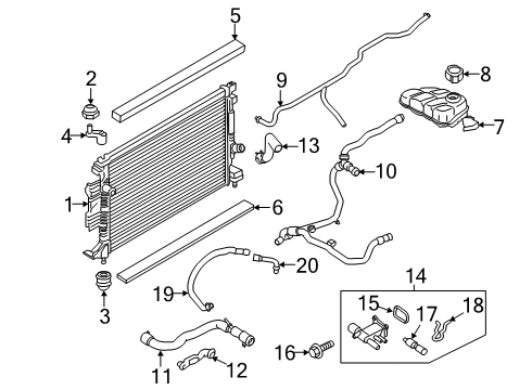 2018 Lincoln MKC Radiator Diagram for FV4Z-8005-A
