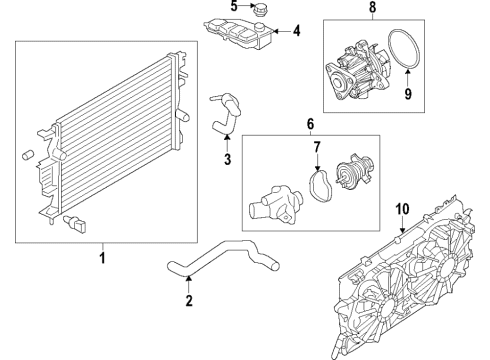 2016 Ford Focus Radiator & Components Diagram