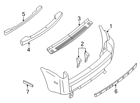 2006 Mercury Mariner Bumper & Components - Rear Diagram