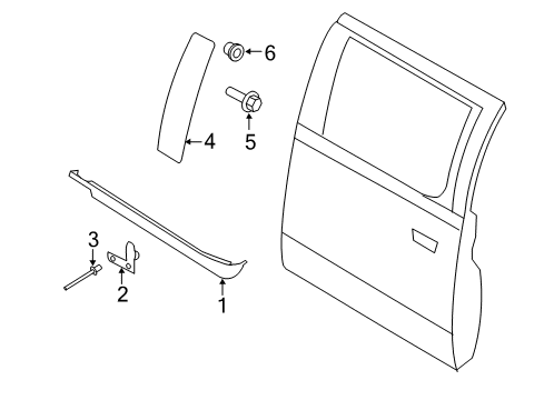 2022 Ford F-350 Super Duty Exterior Trim - Rear Door Diagram