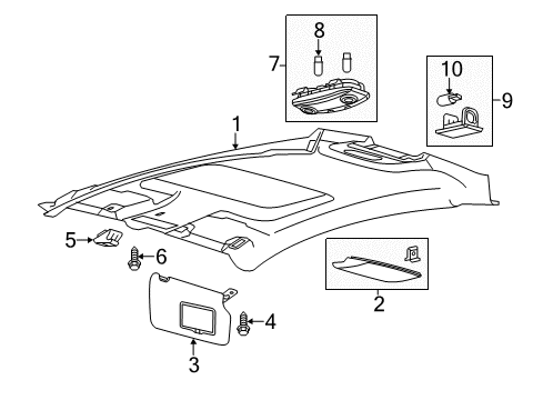 2011 Ford Fiesta Interior Trim - Roof Diagram