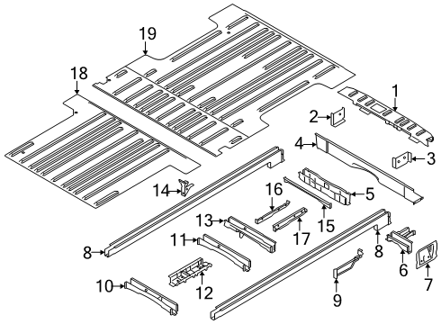 2025 Ford Transit-150 Rear Floor & Rails Diagram