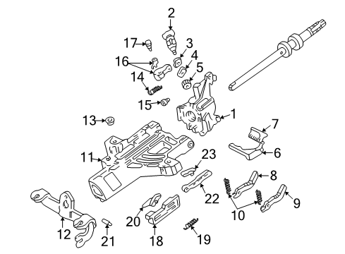2002 Ford Explorer Sport Upper Steering Column Diagram