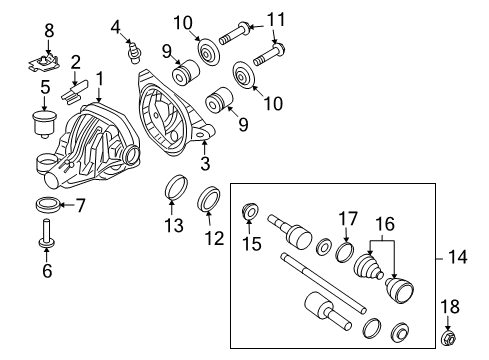 2009 Ford Explorer Sport Trac Axle Housing - Rear Diagram
