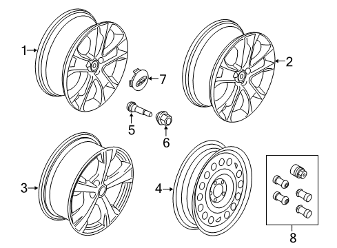 2018 Ford Escape Wheels & Trim Diagram
