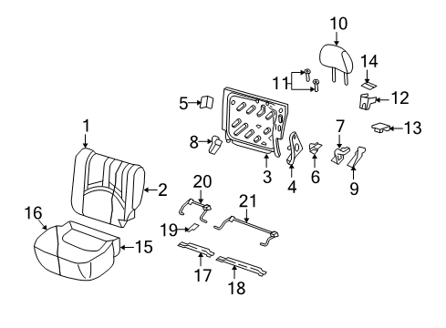 2011 Mercury Mariner Rear Seat Components Diagram