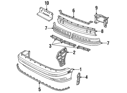 1992 Mercury Capri Bumper & Components - Rear Diagram