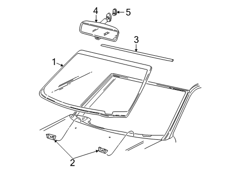 2001 Ford Expedition Glass - Windshield Diagram