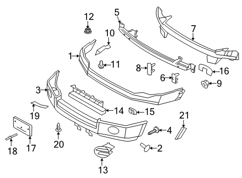 2010 Ford Expedition Bumper & Components - Front Diagram
