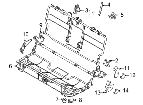 2025 Ford Ranger Rear Seat Components Diagram 2 - Thumbnail