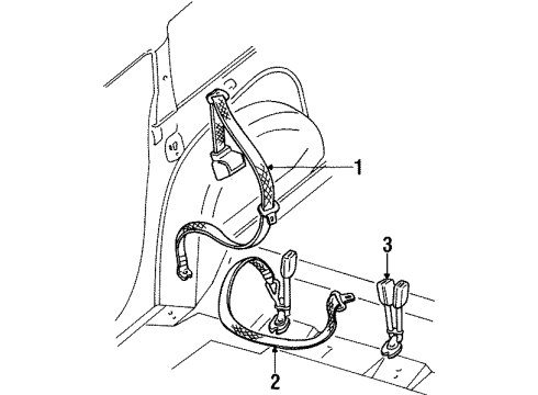 1995 Ford Contour Rear Seat Belts Diagram