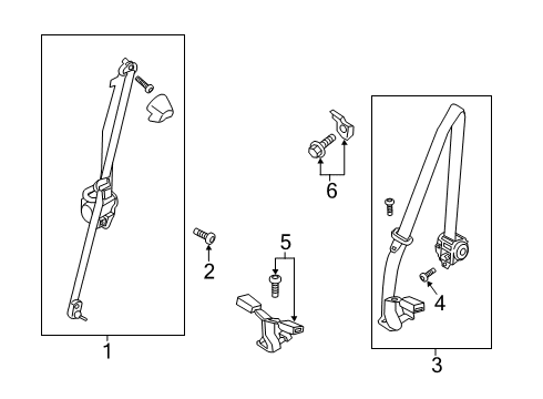 2021 Ford Ranger Rear Seat Belts Diagram