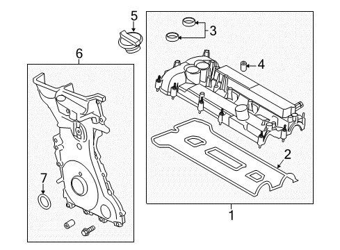 2013 Lincoln MKZ Valve & Timing Covers Diagram