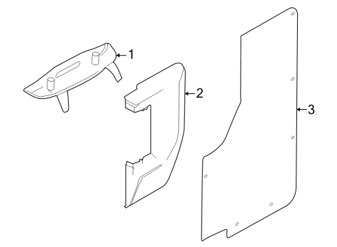 2024 Ford E-Transit Interior Trim - Side Door Diagram