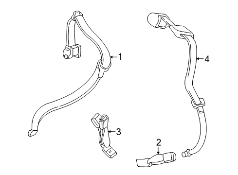 2001 Lincoln LS Rear Seat Belts Diagram