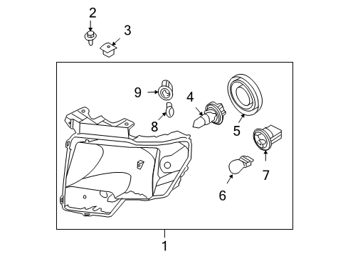 2014 Ford F-150 Headlamp Components Diagram