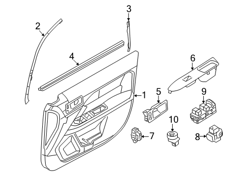 2006 Lincoln Zephyr Interior Trim - Front Door Diagram