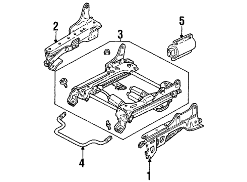 1997 Mercury Sable Seat Track, Passenger Side Diagram for F7DZ5461704AB