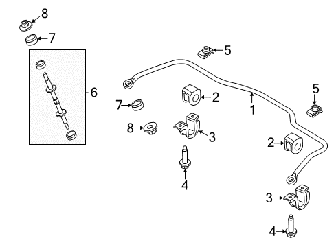 2003 Mercury Marauder Stabilizer Bar & Components Diagram