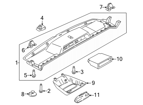 2025 Ford Transit-150 Overhead Console Diagram