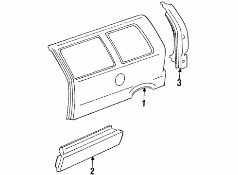 1988 Ford Aerostar Side Panel & Components Diagram 2 - Thumbnail
