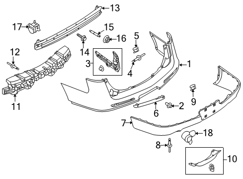 2019 Lincoln MKT Bumper & Components - Rear Diagram