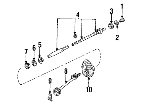1985 Ford Mustang Shaft & Internal Components Diagram